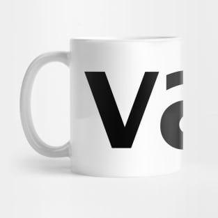 Vax Text in Black Minimal Typography Mug